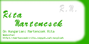 rita martencsek business card